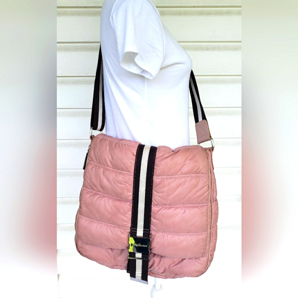 JUICY COUTURE Pink Puffer Messenger Bling Bag!